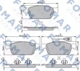 FOMAR FRICTION fo251181 -  Комплект тормозных колодок, дисковый тормоз